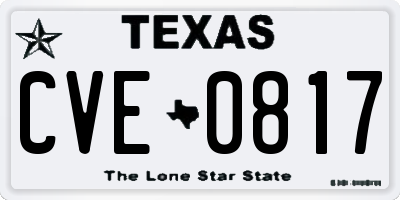 TX license plate CVE0817