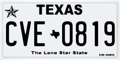TX license plate CVE0819