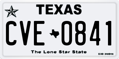 TX license plate CVE0841