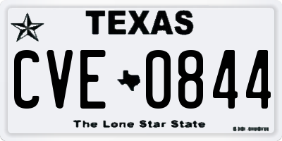 TX license plate CVE0844