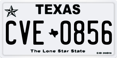 TX license plate CVE0856