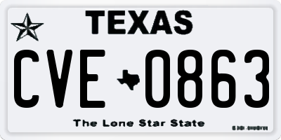 TX license plate CVE0863