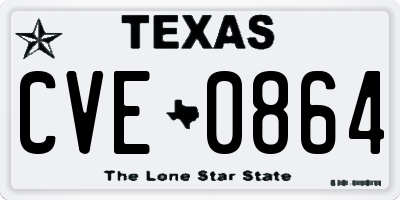 TX license plate CVE0864