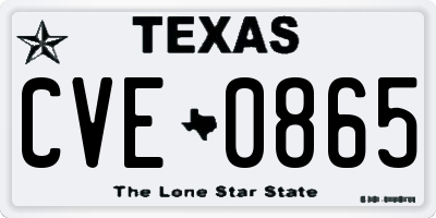 TX license plate CVE0865