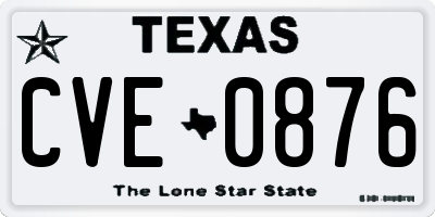 TX license plate CVE0876