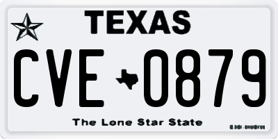 TX license plate CVE0879