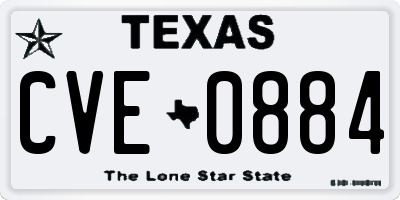 TX license plate CVE0884