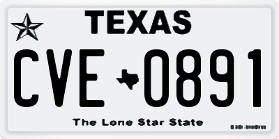 TX license plate CVE0891