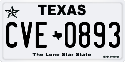 TX license plate CVE0893