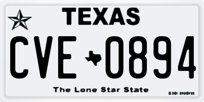TX license plate CVE0894