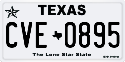 TX license plate CVE0895