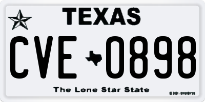 TX license plate CVE0898