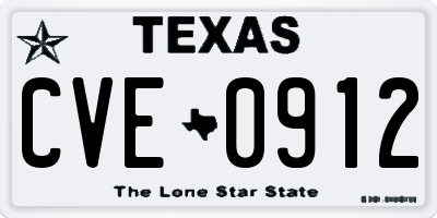 TX license plate CVE0912