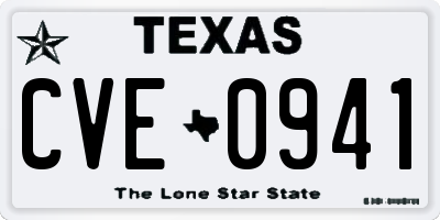 TX license plate CVE0941