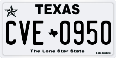 TX license plate CVE0950