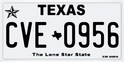 TX license plate CVE0956