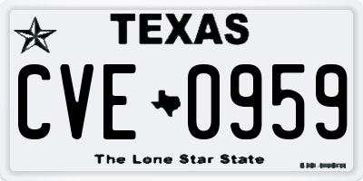 TX license plate CVE0959