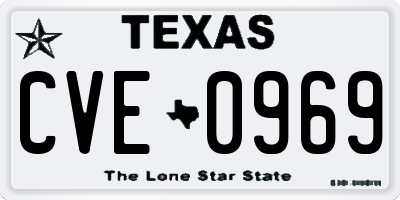 TX license plate CVE0969