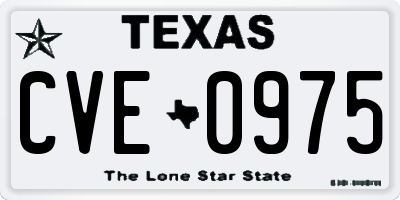 TX license plate CVE0975