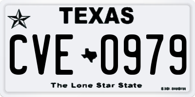 TX license plate CVE0979