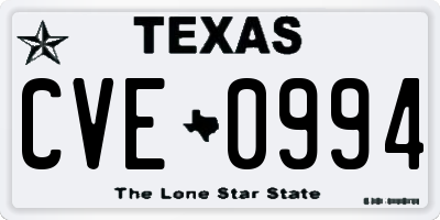 TX license plate CVE0994