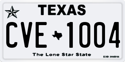 TX license plate CVE1004