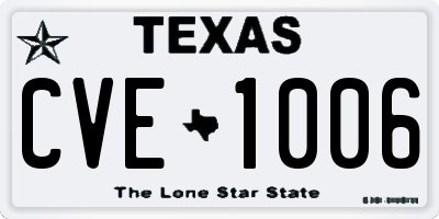 TX license plate CVE1006