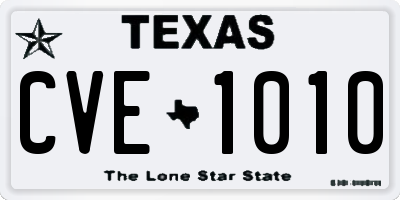 TX license plate CVE1010