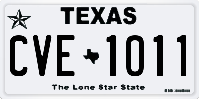TX license plate CVE1011