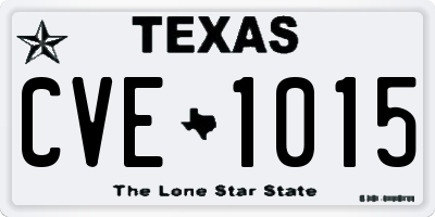TX license plate CVE1015