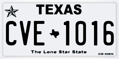 TX license plate CVE1016