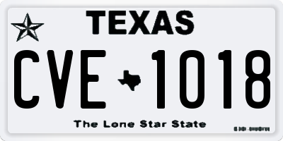 TX license plate CVE1018
