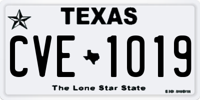 TX license plate CVE1019