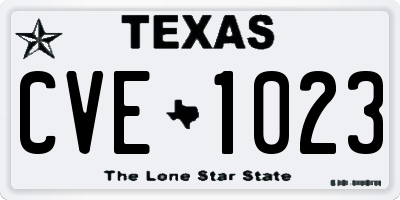 TX license plate CVE1023