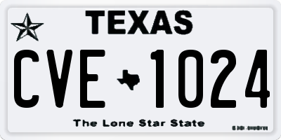 TX license plate CVE1024