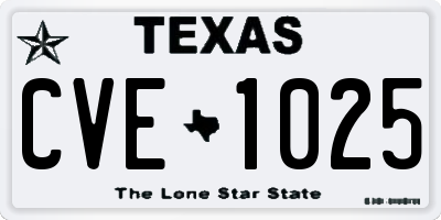 TX license plate CVE1025