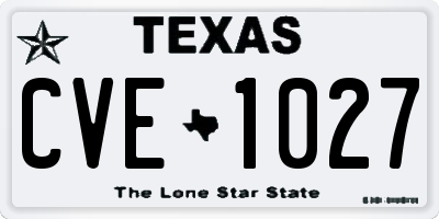 TX license plate CVE1027