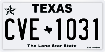 TX license plate CVE1031