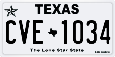 TX license plate CVE1034