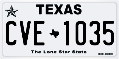 TX license plate CVE1035