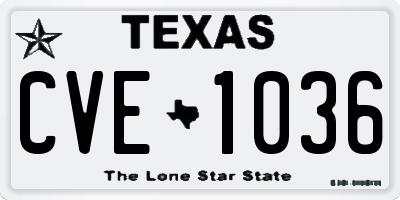 TX license plate CVE1036