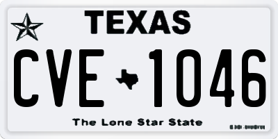 TX license plate CVE1046