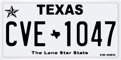 TX license plate CVE1047