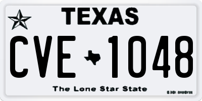 TX license plate CVE1048