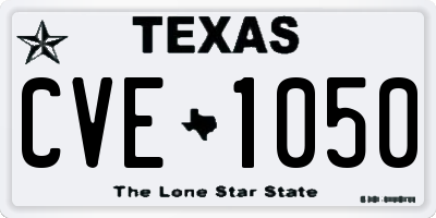 TX license plate CVE1050