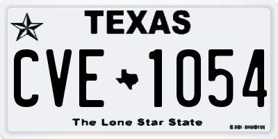 TX license plate CVE1054
