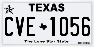 TX license plate CVE1056