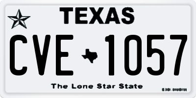 TX license plate CVE1057