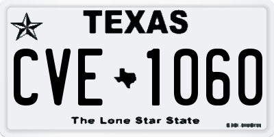 TX license plate CVE1060