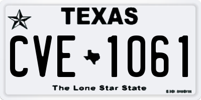 TX license plate CVE1061